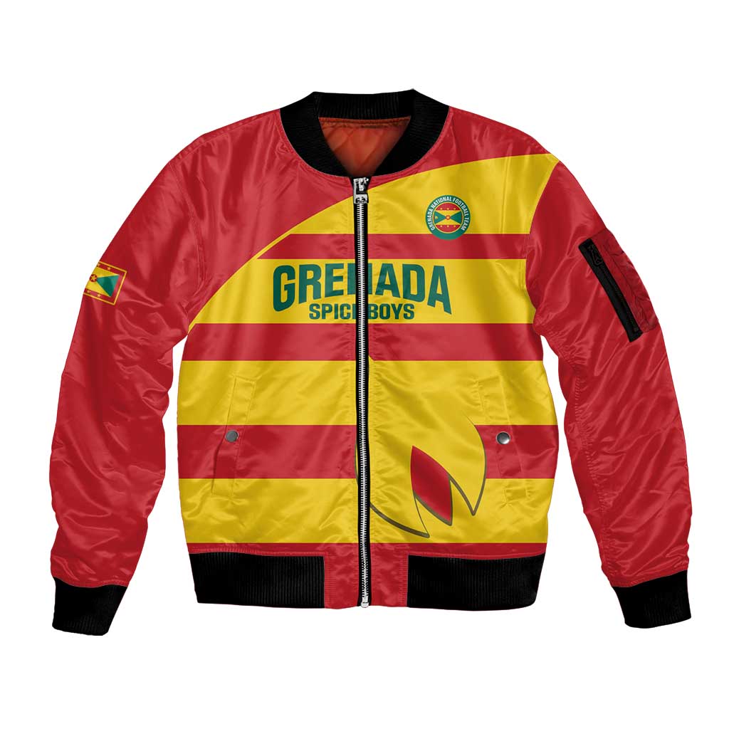 Custom Grenada Football Sleeve Zip Bomber Jacket Go Spice Boys - Wonder Print Shop