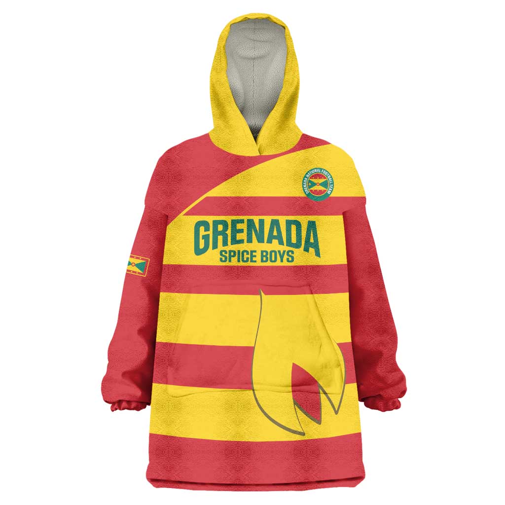 Custom Grenada Football Wearable Blanket Hoodie Go Spice Boys - Wonder Print Shop