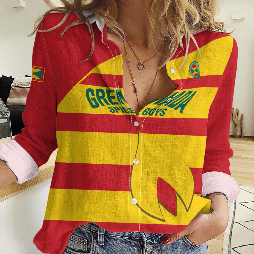 Custom Grenada Football Women Casual Shirt Go Spice Boys - Wonder Print Shop