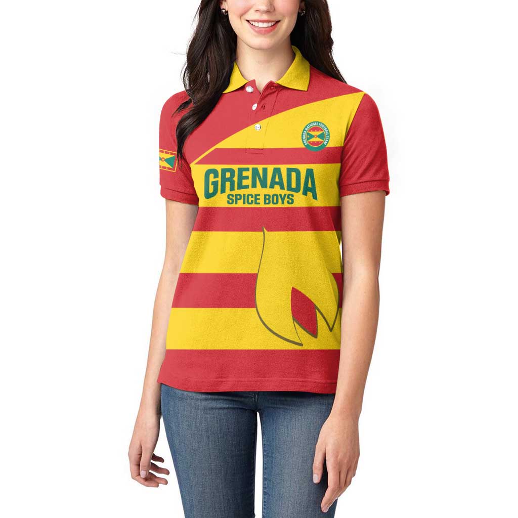 Custom Grenada Football Women Polo Shirt Go Spice Boys - Wonder Print Shop