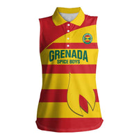 Custom Grenada Football Women Sleeveless Polo Shirt Go Spice Boys - Wonder Print Shop