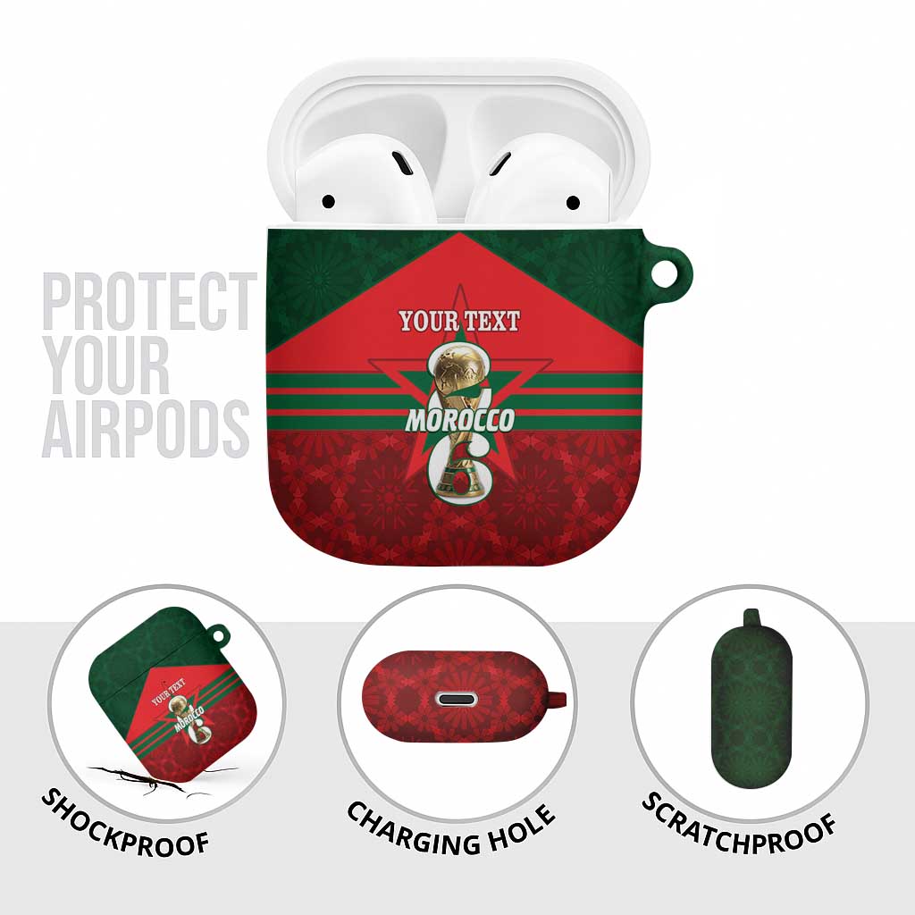 Personalized Morocco Football AirPods Case 2026 Come On Atlas Lions - Wonder Print Shop