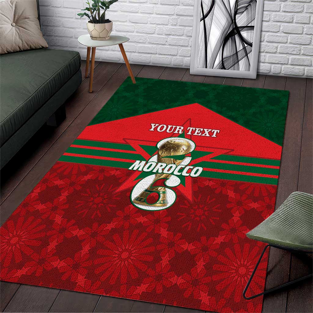 Personalized Morocco Football Area Rug 2026 Come On Atlas Lions - Wonder Print Shop