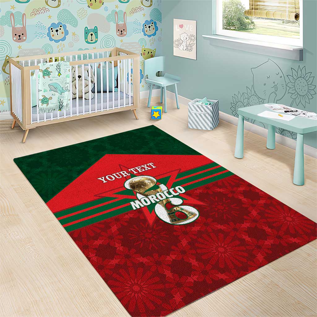 Personalized Morocco Football Area Rug 2026 Come On Atlas Lions - Wonder Print Shop