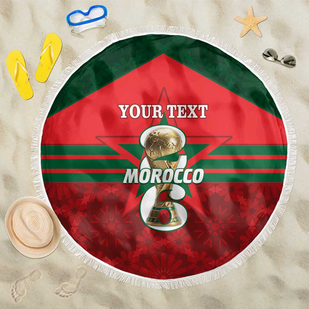 Personalized Morocco Football Beach Blanket 2026 Come On Atlas Lions - Wonder Print Shop