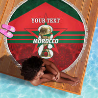 Personalized Morocco Football Beach Blanket 2026 Come On Atlas Lions - Wonder Print Shop
