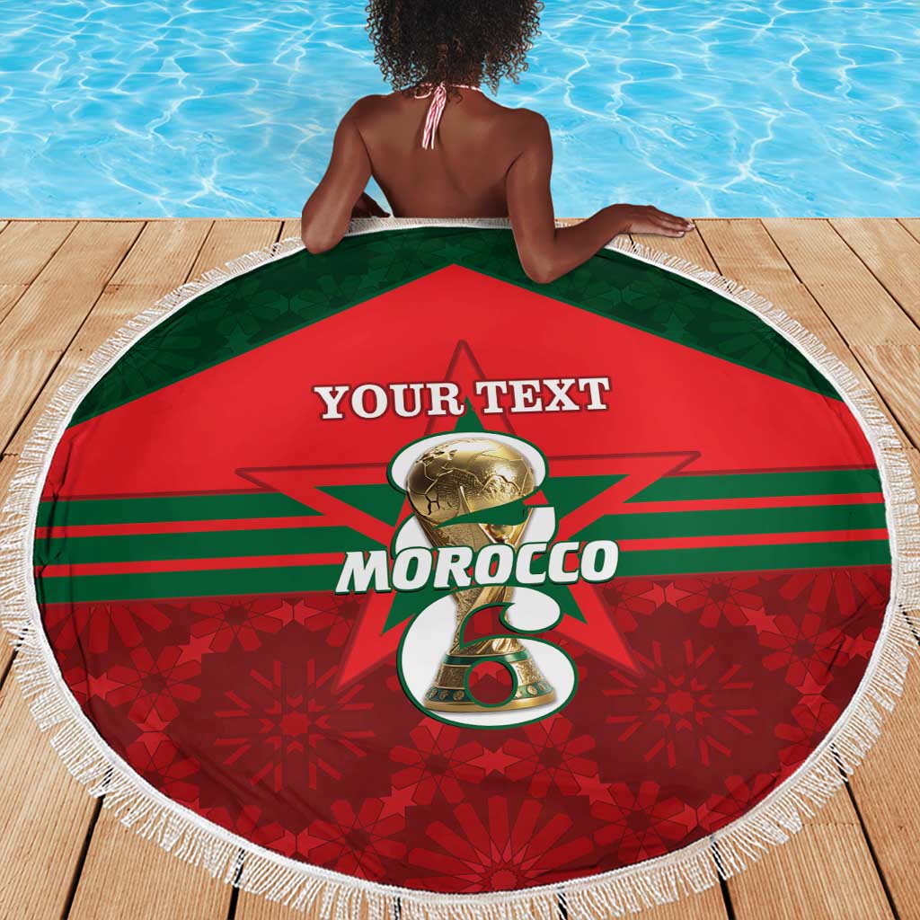 Personalized Morocco Football Beach Blanket 2026 Come On Atlas Lions - Wonder Print Shop
