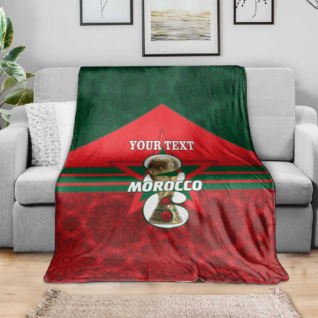 Personalized Morocco Football Blanket 2026 Come On Atlas Lions - Wonder Print Shop