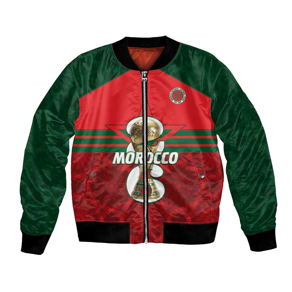 Personalized Morocco Football Bomber Jacket 2026 Come On Atlas Lions - Wonder Print Shop