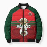 Personalized Morocco Football Bomber Puffer Jacket 2026 Come On Atlas Lions - Wonder Print Shop