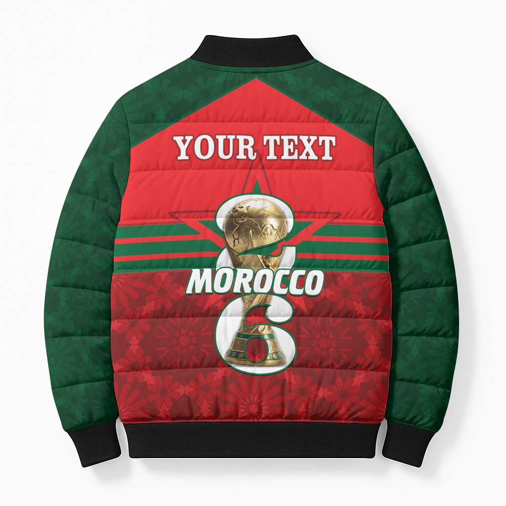 Personalized Morocco Football Bomber Puffer Jacket 2026 Come On Atlas Lions - Wonder Print Shop