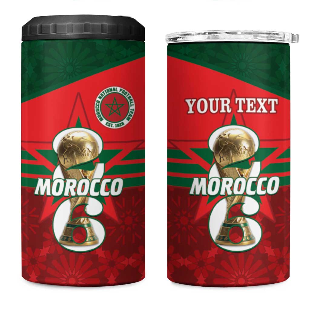 Personalized Morocco Football 4 in 1 Can Cooler Tumbler 2026 Come On Atlas Lions - Wonder Print Shop
