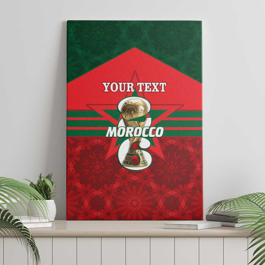 Personalized Morocco Football Canvas Wall Art 2026 Come On Atlas Lions - Wonder Print Shop