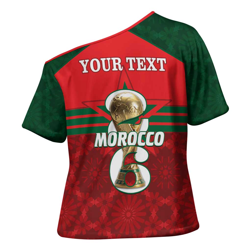 Personalized Morocco Football Cross Shoulder Shirt 2026 Come On Atlas Lions - Wonder Print Shop
