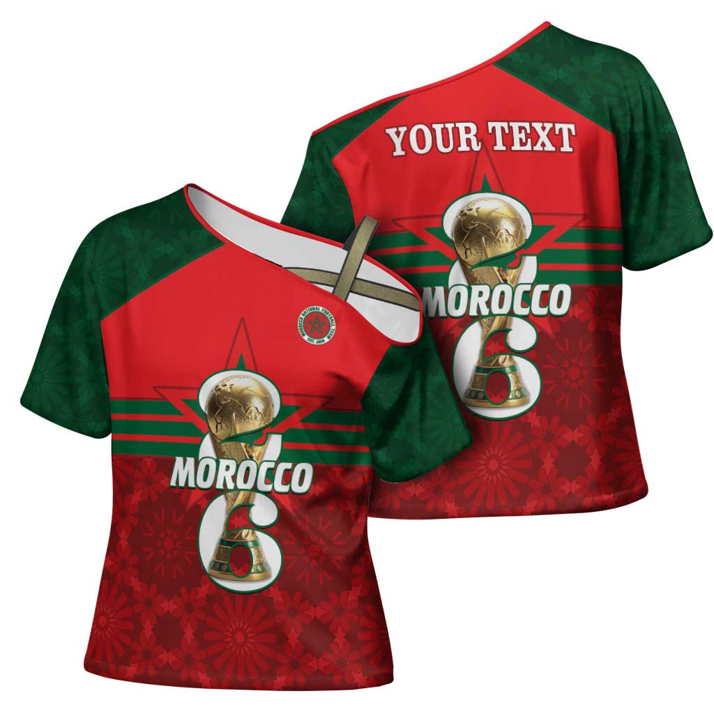 Personalized Morocco Football Cross Shoulder Shirt 2026 Come On Atlas Lions - Wonder Print Shop
