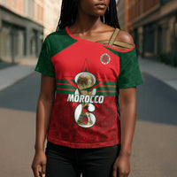 Personalized Morocco Football Cross Shoulder Shirt 2026 Come On Atlas Lions - Wonder Print Shop
