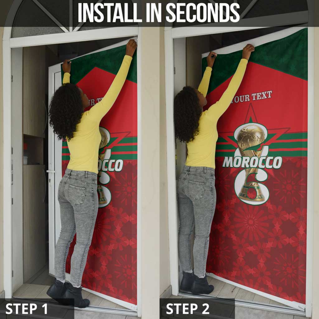 Personalized Morocco Football Door Cover 2026 Come On Atlas Lions - Wonder Print Shop
