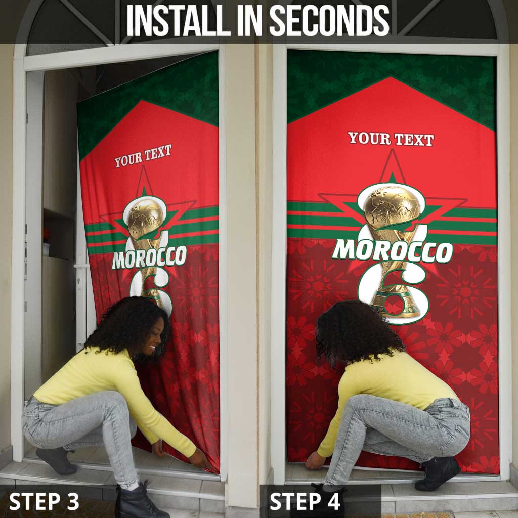 Personalized Morocco Football Door Cover 2026 Come On Atlas Lions - Wonder Print Shop