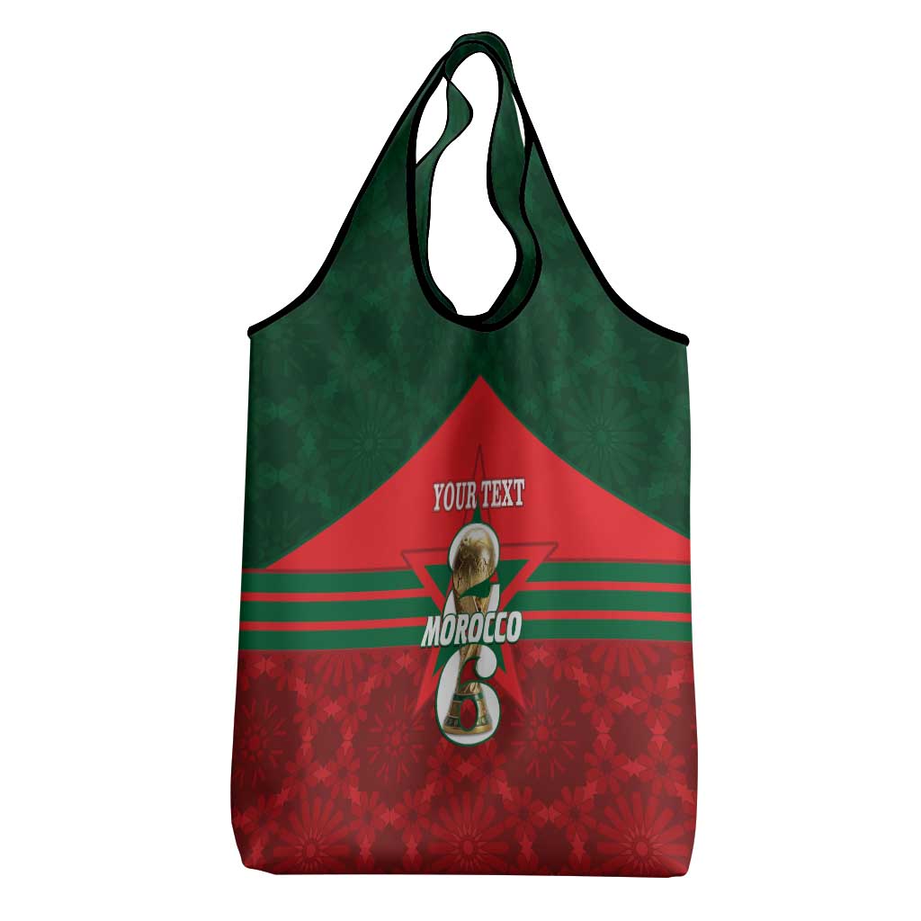 Personalized Morocco Football Grocery Bag 2026 Come On Atlas Lions - Wonder Print Shop
