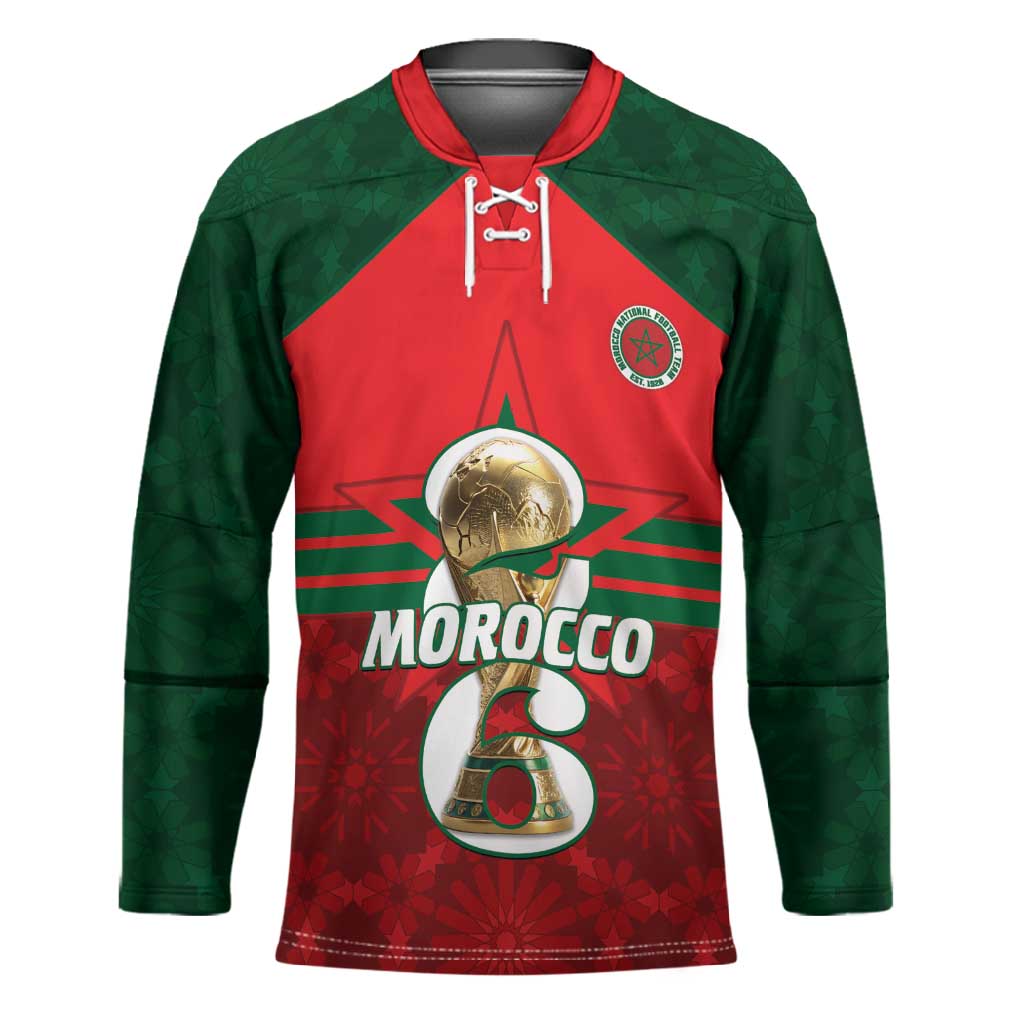 Personalized Morocco Football Hockey Jersey 2026 Come On Atlas Lions - Wonder Print Shop