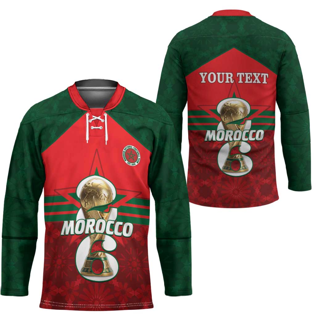 Personalized Morocco Football Hockey Jersey 2026 Come On Atlas Lions - Wonder Print Shop