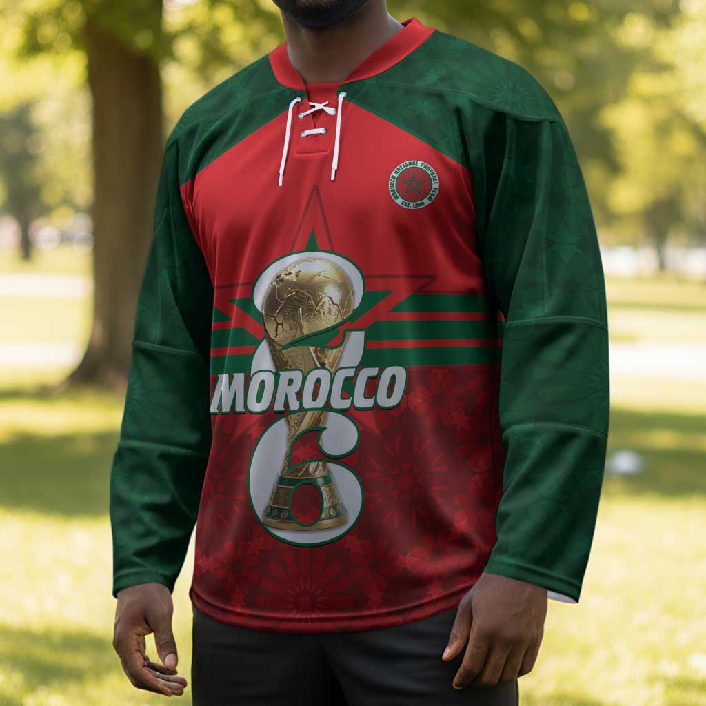 Personalized Morocco Football Hockey Jersey 2026 Come On Atlas Lions - Wonder Print Shop