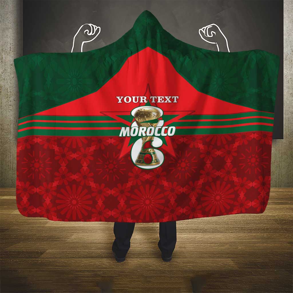 Personalized Morocco Football Hooded Blanket 2026 Come On Atlas Lions - Wonder Print Shop