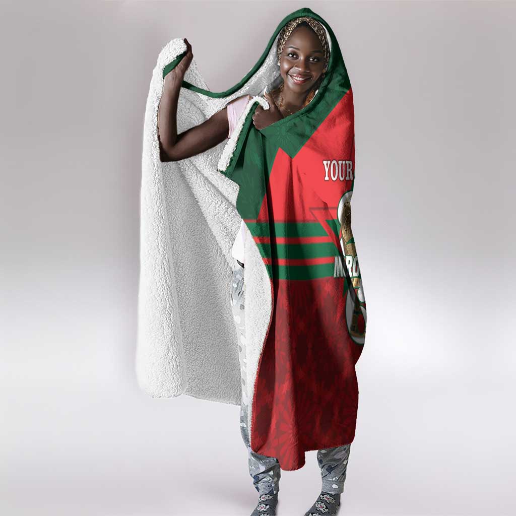 Personalized Morocco Football Hooded Blanket 2026 Come On Atlas Lions - Wonder Print Shop