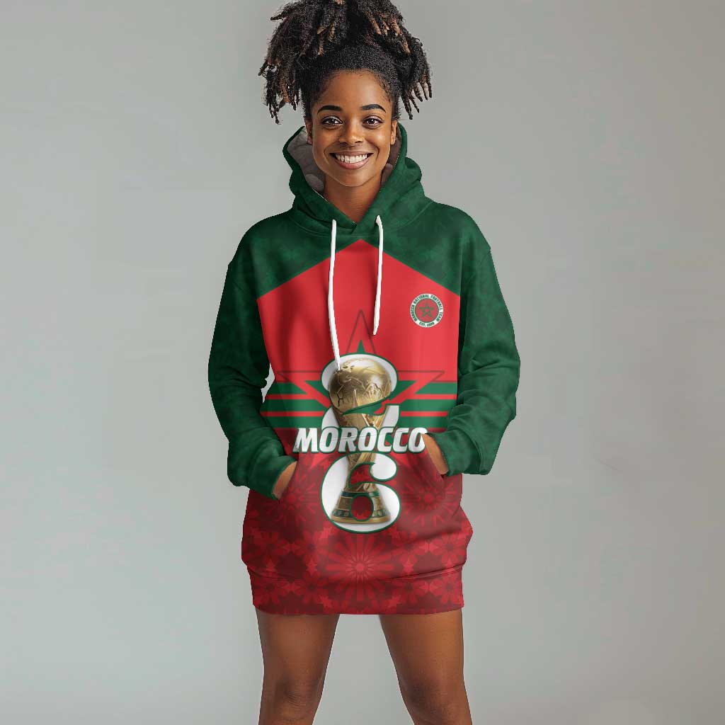 Personalized Morocco Football Hoodie Dress 2026 Come On Atlas Lions - Wonder Print Shop