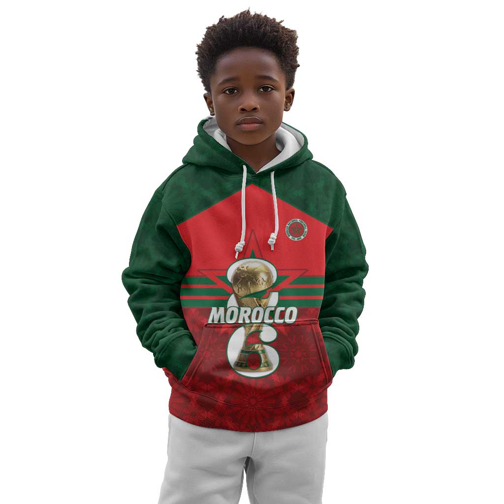 Personalized Morocco Football Kid Hoodie 2026 Come On Atlas Lions - Wonder Print Shop
