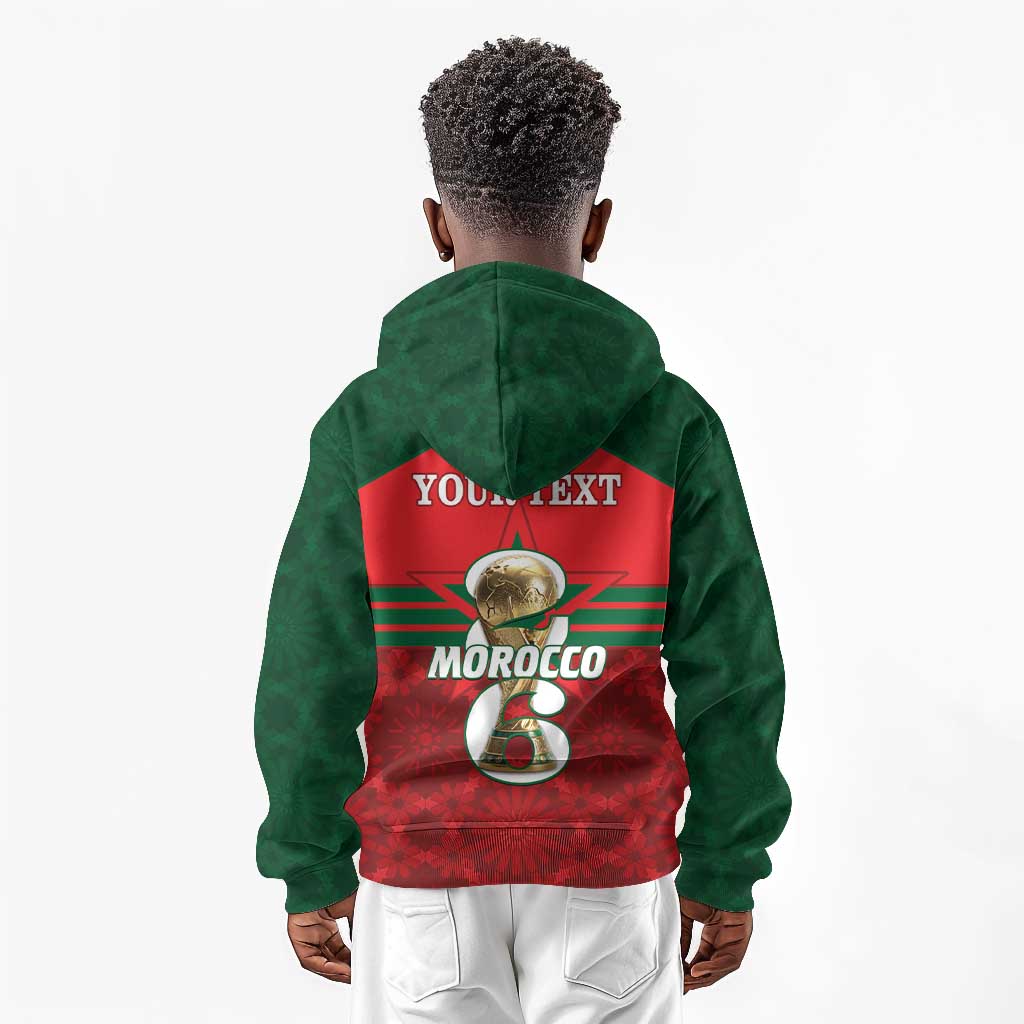 Personalized Morocco Football Kid Hoodie 2026 Come On Atlas Lions - Wonder Print Shop