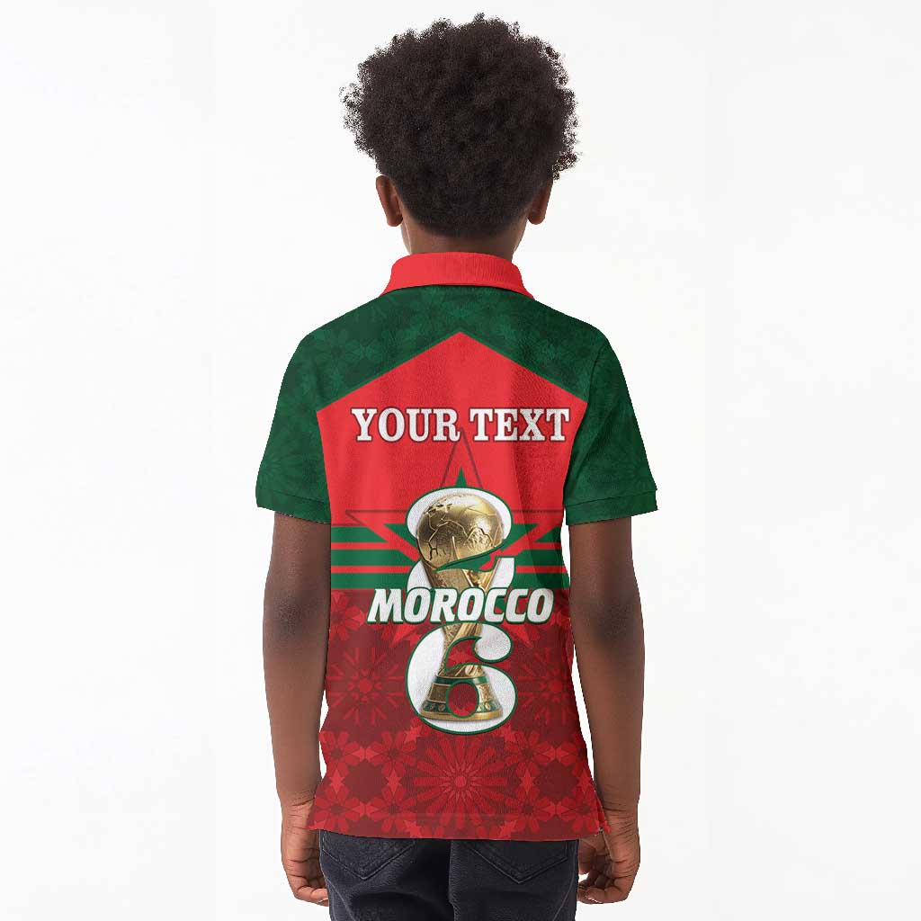 Personalized Morocco Football Kid Polo Shirt 2026 Come On Atlas Lions LT14