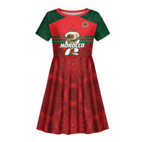 Personalized Morocco Football Kid Short Sleeve Dress 2026 Come On Atlas Lions LT14