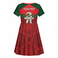 Personalized Morocco Football Kid Short Sleeve Dress 2026 Come On Atlas Lions LT14