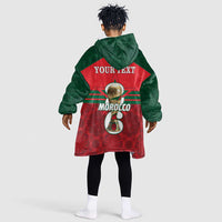 Personalized Morocco Football Kid Wearable Blanket Hoodie 2026 Come On Atlas Lions - Wonder Print Shop