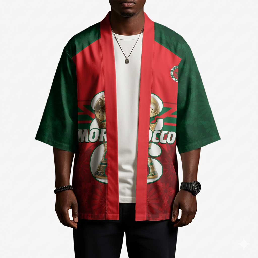 Personalized Morocco Football Kimono 2026 Come On Atlas Lions - Wonder Print Shop