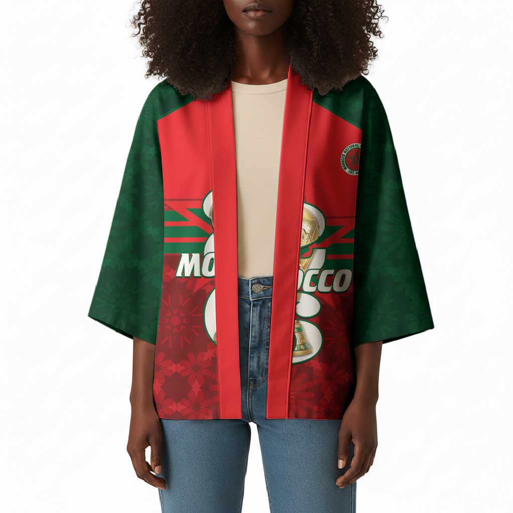 Personalized Morocco Football Kimono 2026 Come On Atlas Lions - Wonder Print Shop