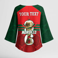 Personalized Morocco Football Kimono Sleeve Blouse 2026 Come On Atlas Lions - Wonder Print Shop