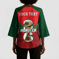 Personalized Morocco Football Kimono Sleeve Blouse 2026 Come On Atlas Lions - Wonder Print Shop