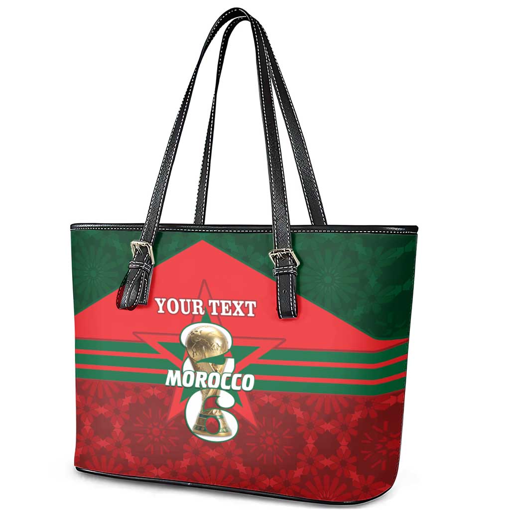 Personalized Morocco Football Leather Tote Bag 2026 Come On Atlas Lions - Wonder Print Shop