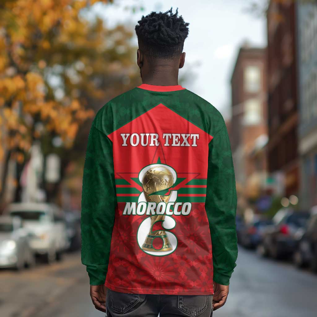 Personalized Morocco Football Long Sleeve Shirt 2026 Come On Atlas Lions - Wonder Print Shop