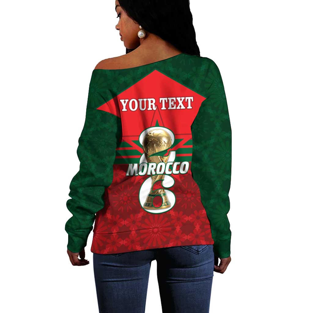 Personalized Morocco Football Off Shoulder Sweater 2026 Come On Atlas Lions - Wonder Print Shop