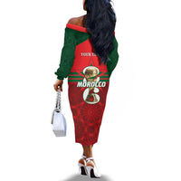 Personalized Morocco Football Off The Shoulder Long Sleeve Dress 2026 Come On Atlas Lions - Wonder Print Shop
