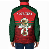 Personalized Morocco Football Padded Jacket 2026 Come On Atlas Lions - Wonder Print Shop