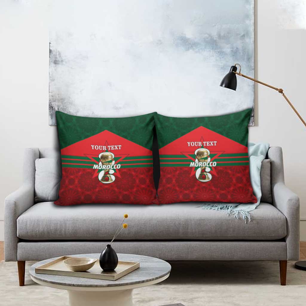 Personalized Morocco Football Pillow Cover 2026 Come On Atlas Lions - Wonder Print Shop