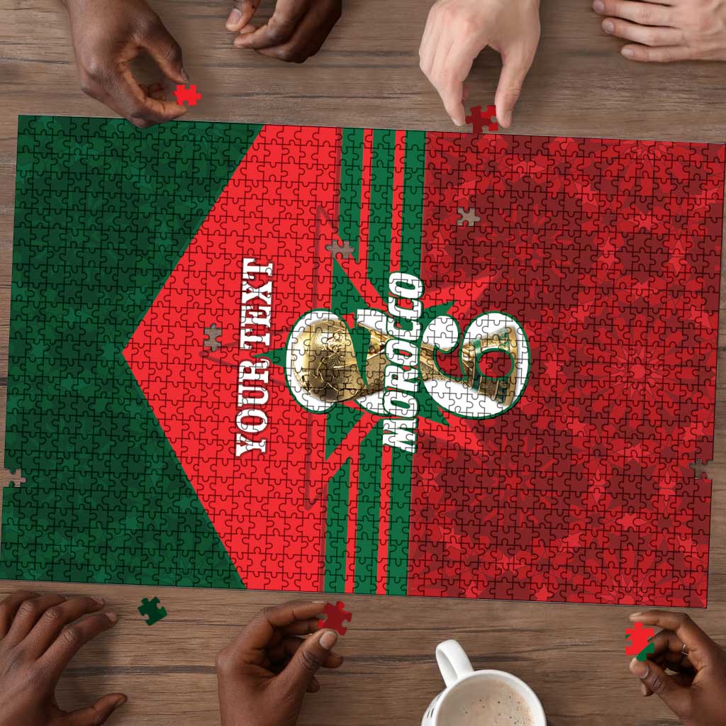 Personalized Morocco Football Puzzle 2026 Come On Atlas Lions - Wonder Print Shop