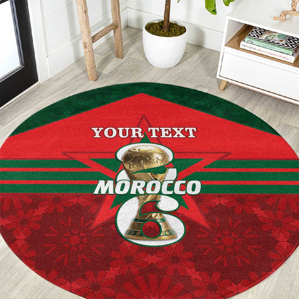 Personalized Morocco Football Round Carpet 2026 Come On Atlas Lions - Wonder Print Shop