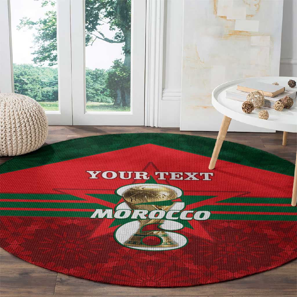 Personalized Morocco Football Round Carpet 2026 Come On Atlas Lions - Wonder Print Shop