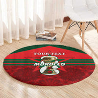 Personalized Morocco Football Round Carpet 2026 Come On Atlas Lions - Wonder Print Shop