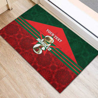Personalized Morocco Football Rubber Doormat 2026 Come On Atlas Lions - Wonder Print Shop